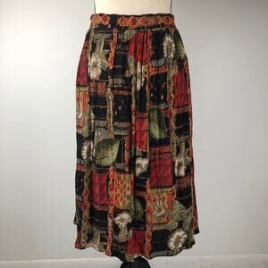 Ashton Laurel  VINTAGE  Pathchwork  Crinkle Skirt Small